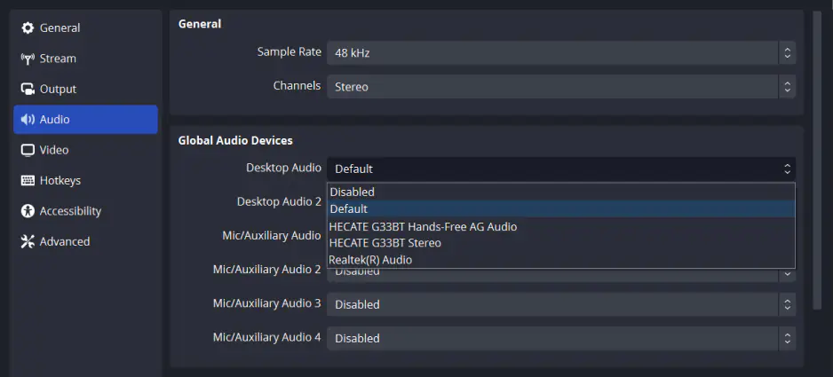 Adjust Audio Preferences in Your Capturing Software